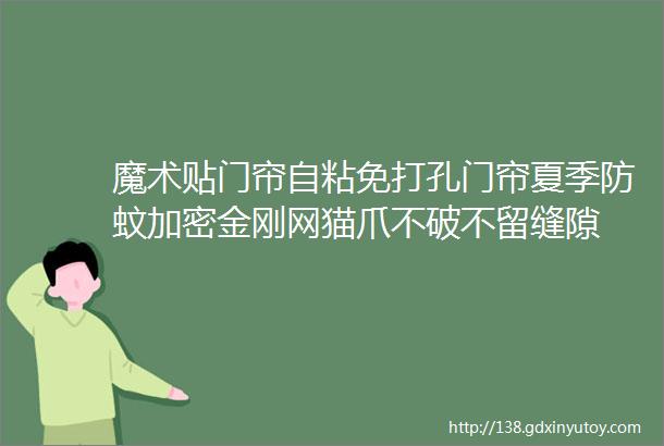 魔术贴门帘自粘免打孔门帘夏季防蚊加密金刚网猫爪不破不留缝隙