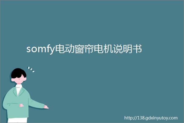 somfy电动窗帘电机说明书